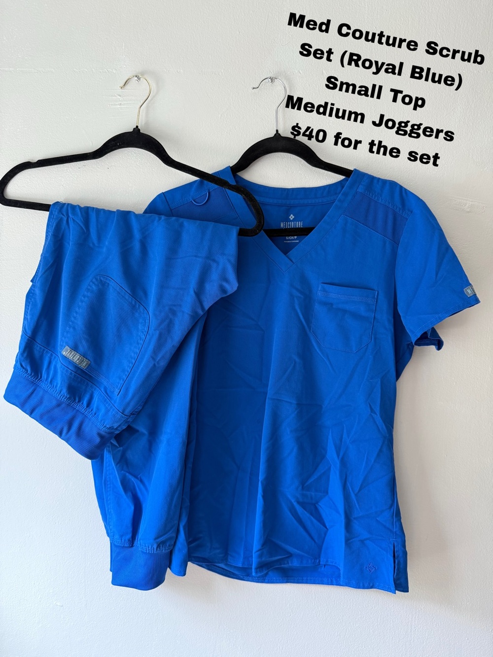 Med Couture Royal Blue Scrub Set - Top & Joggers